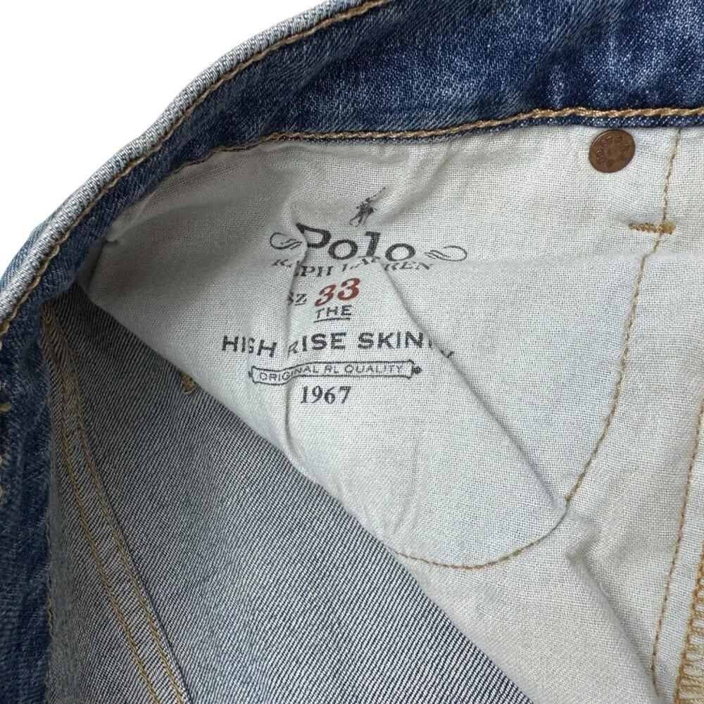Polo Ralph Lauren Women's High Rise Skinny Indigo Jean Denim Pants, Size 33 NWT - Picture 6 of 12